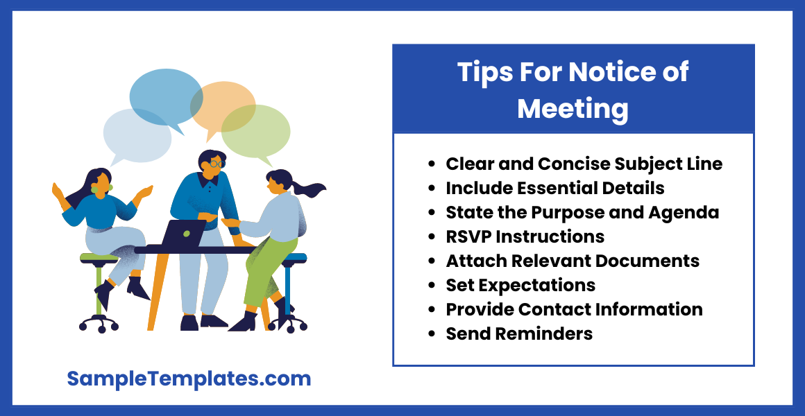 tips for notice of meeting