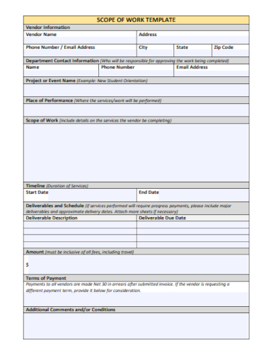 FREE 50 Scope Of Work Samples In MS Word Google Docs Pages PDF