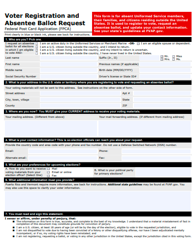 voter registration and absentee ballot request form