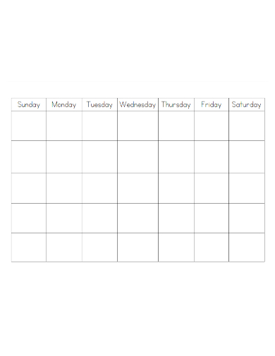 week blank calendar
