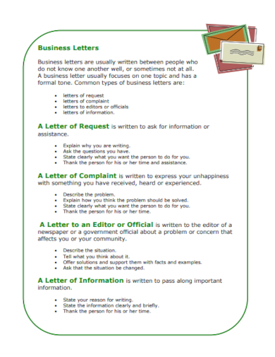 business letter of request