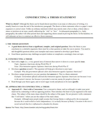 constructing thesis statement
