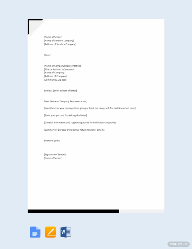 formal business letter template
