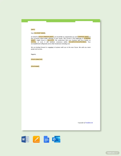 free business greeting letter template
