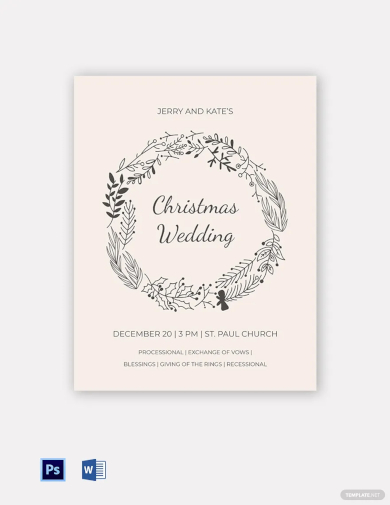 free christmas wedding program template
