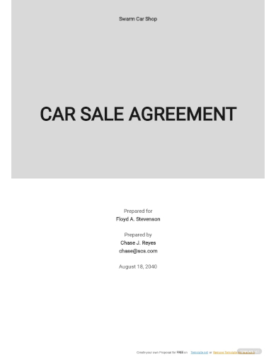 free sample car sale agreement template