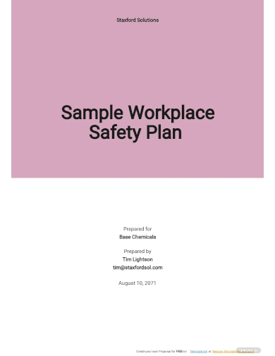 free sample workplace safety plan template