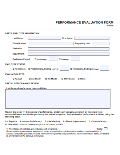 performance evaluation form