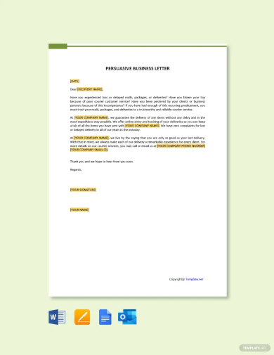 persuasive business letter template
