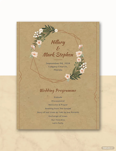 rustic wedding program template
