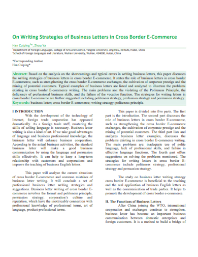 strategies of business letter
