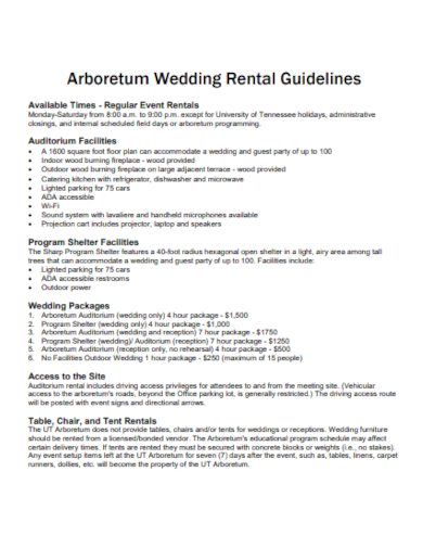 wedding rental program