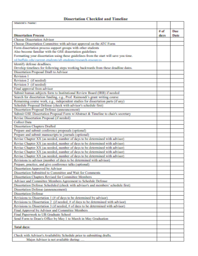 blank checklist timeline