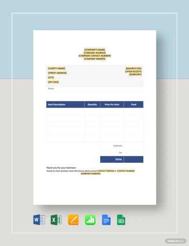 blank invoice template