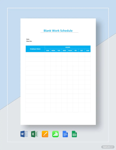 blank work schedule template