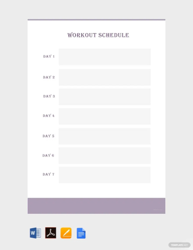 blank workout schedule template