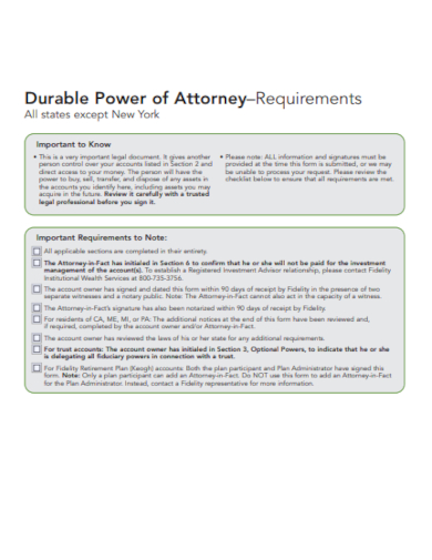 durable power of attorney requirements