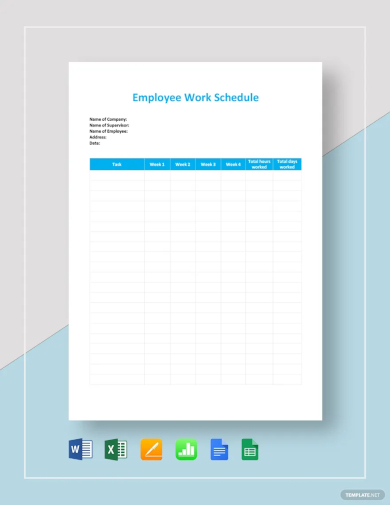 employee work schedule template