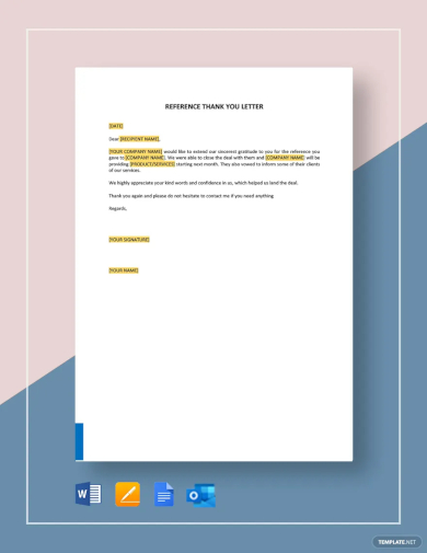 reference thank you letter template