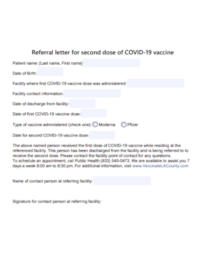 referral letter for vaccine