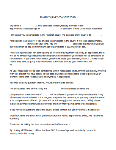 sample survey consent form