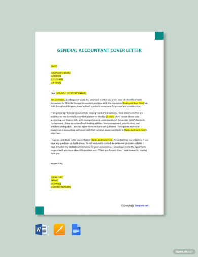 general accountant cover letter template