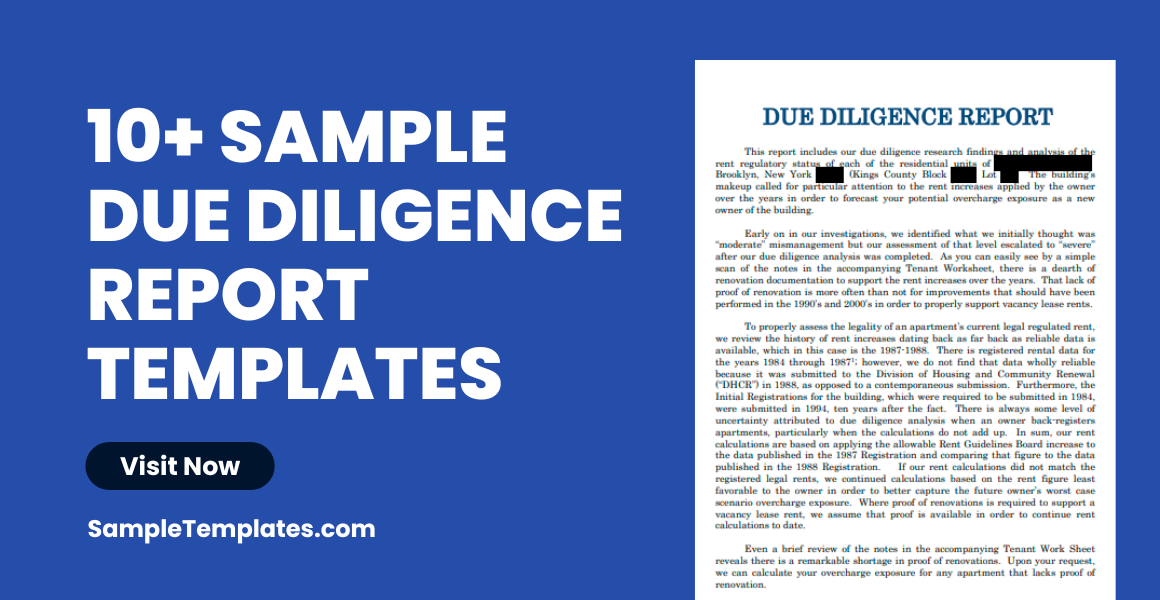 Sample Due Diligence Report Templates