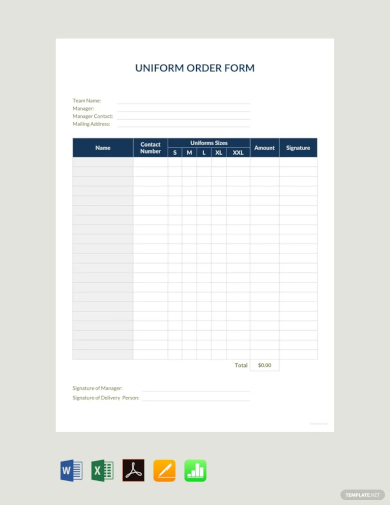 uniform order form template
