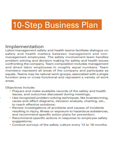 10 step business plan template