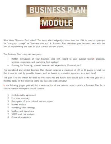 business plan module template