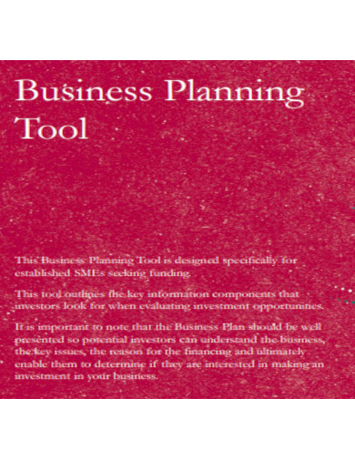 business planning tool template