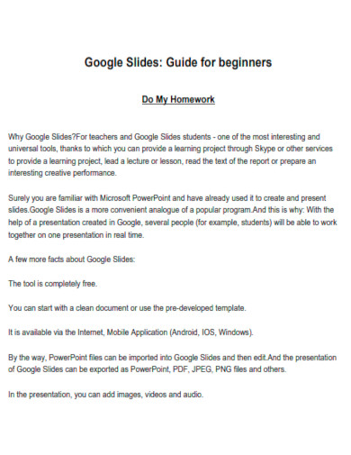 google slides guide template