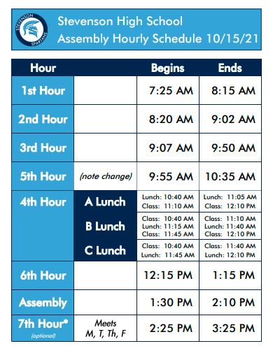 high school assembly hourly schedule template
