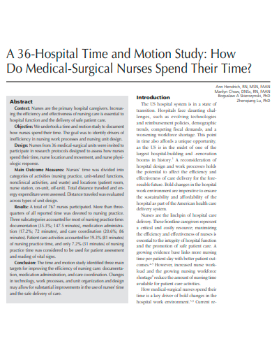 hospital time and motion study template