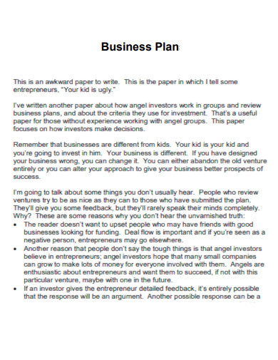 professional business plan template