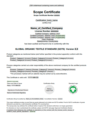 scope certificate template