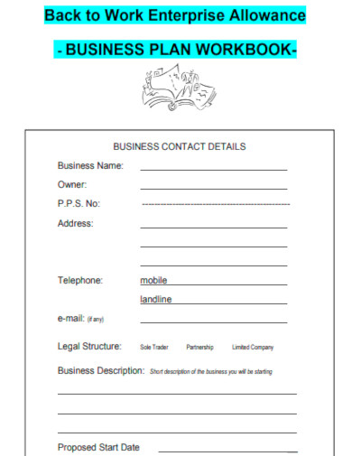 work enterprise allowance business plan template
