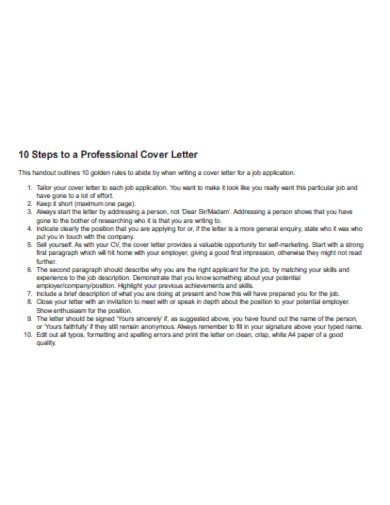 10 steps to cover letter template