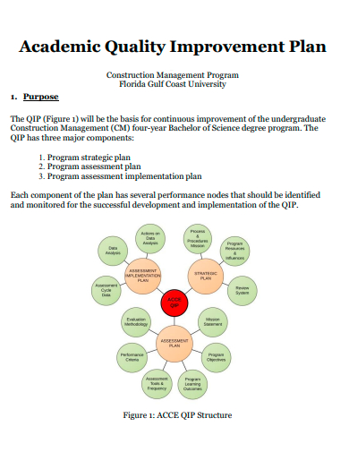 academic quality improvement plan template