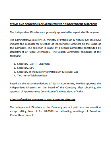 appointment of independent directors template