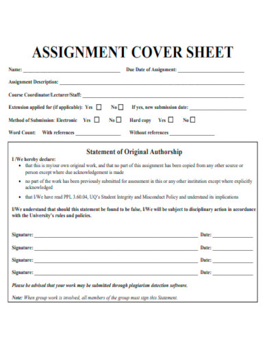 assignment cover letter template