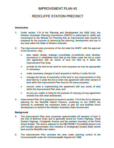 basic improvement plan template