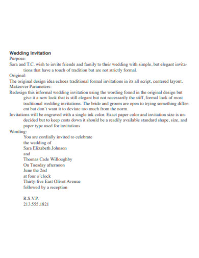 basic wedding invitation template