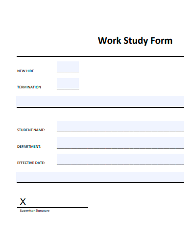 basic work study form template