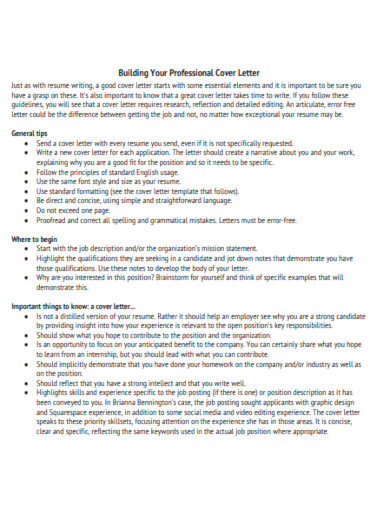 building professional cover letter template