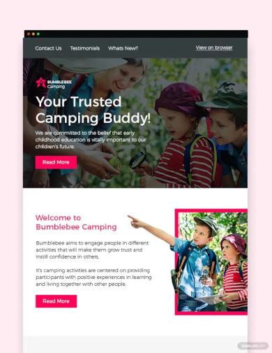 camp newsletter template