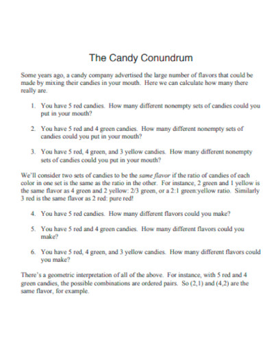 candy conundrum template