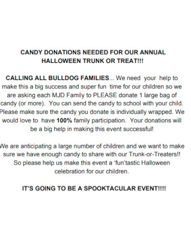 candy donation template