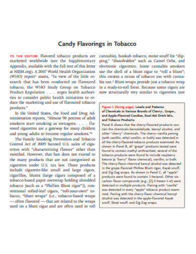 candy flavorings in tobacco template