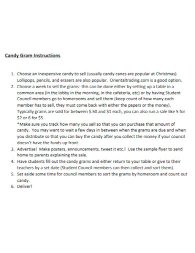 candy gram instructions template